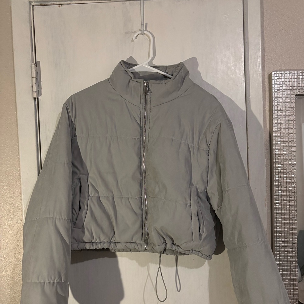 PrettyLittleThing Light Gray Puffer Jacket